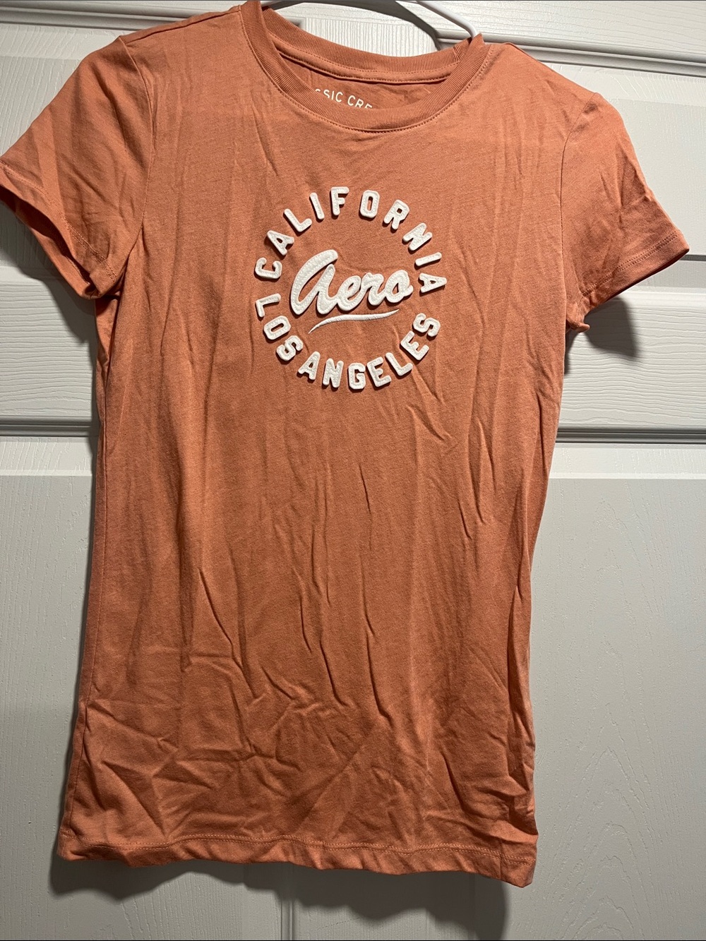 Aeropostale Classic Crew Logo Tee - Peach Coral